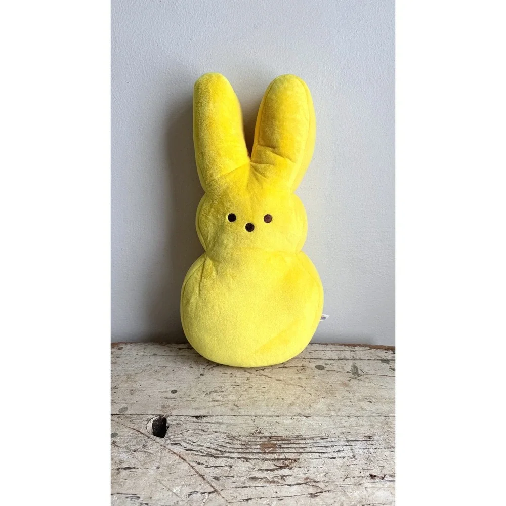 Peeps Yellow Bunny Plush Stuffed Animal Pillow Easter Large 19
